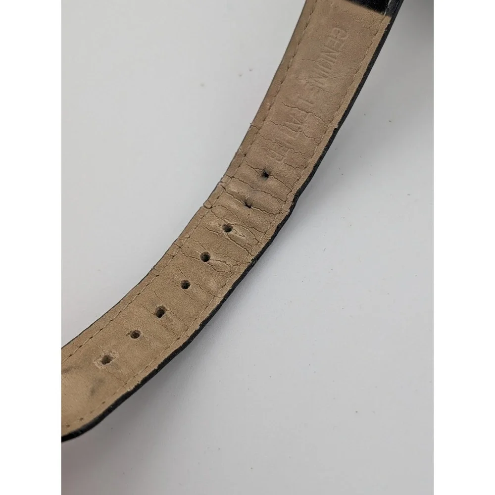 Reizen Women's Watch 41mm Gold Case Black Leather Band- New Battery